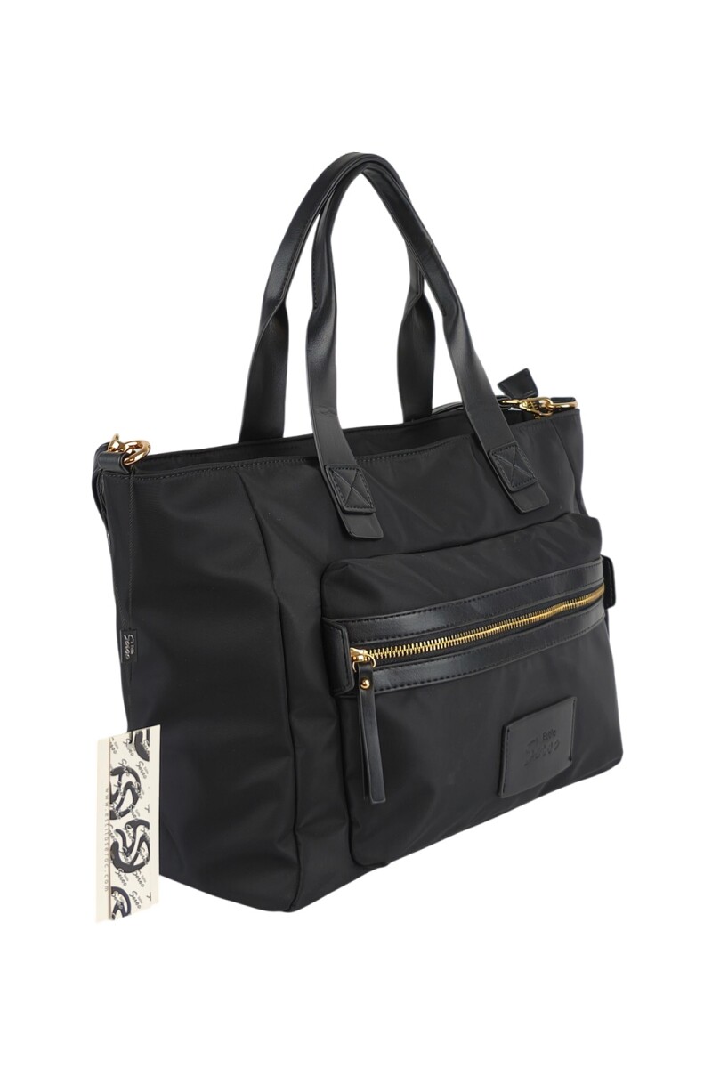 Cartera con bolsillo grande al frente Negro