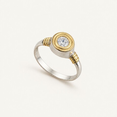 Anillo Punto de Luz - Plata y Oro Anillo Punto de Luz - Plata y Oro