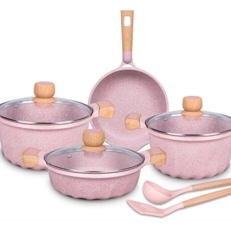 Juego De Ollas Granito Rosado 9 Piezas MGC Juego De Ollas Granito Rosado 9 Piezas MGC