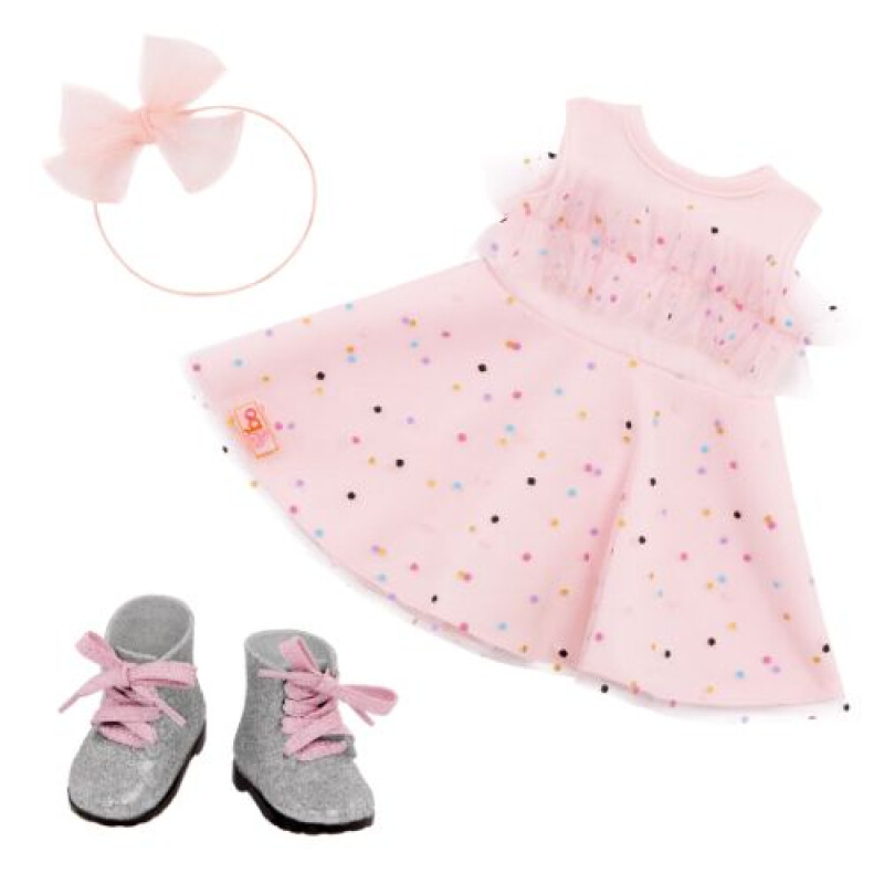 SET ROPA - VESTIDO DE NINA ROSA Y BOTAS Set Ropa - Vestido De Nina Rosa Y Botas