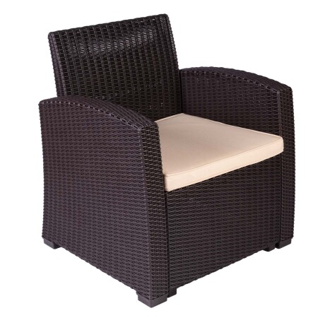 SET TERRAZA POLIPROPILENO MARRON MADRID