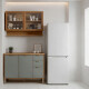 JUEGO DE COCINA 2 MODULOS Y MESADA MDF LINEA COLORS FREIJO Y VERDE