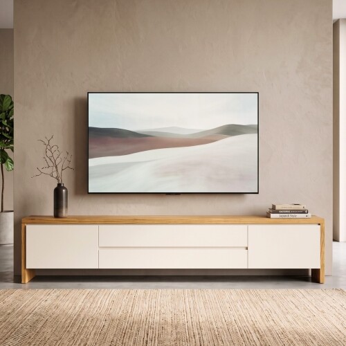 Rack de TV NORD 2.2 - Linea Manhattan Off White / Cinamomo