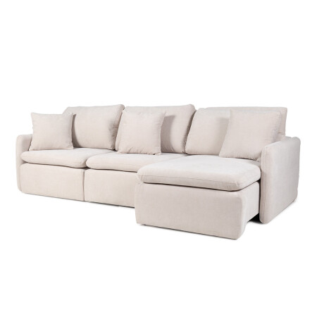 Sofá Modular Audax (Retráctil) - Tela Microfibra - 3 módulos FX4-10 (Beige)
