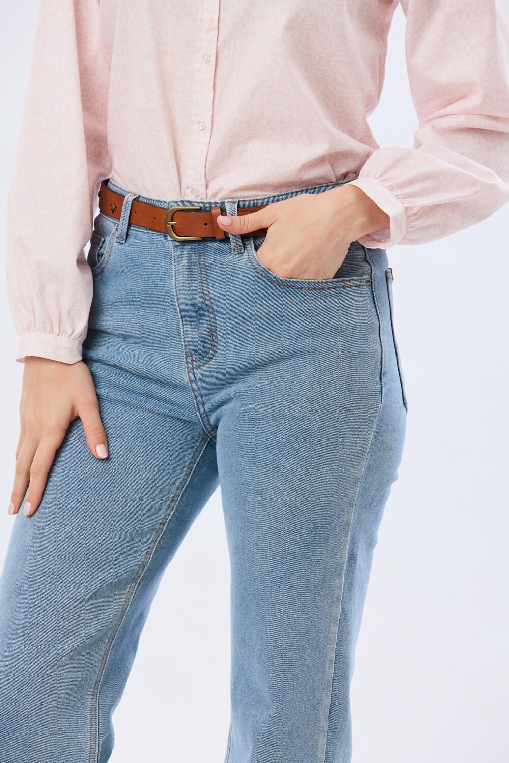 PANTALÓN DE JEAN WIDE LEG Celeste