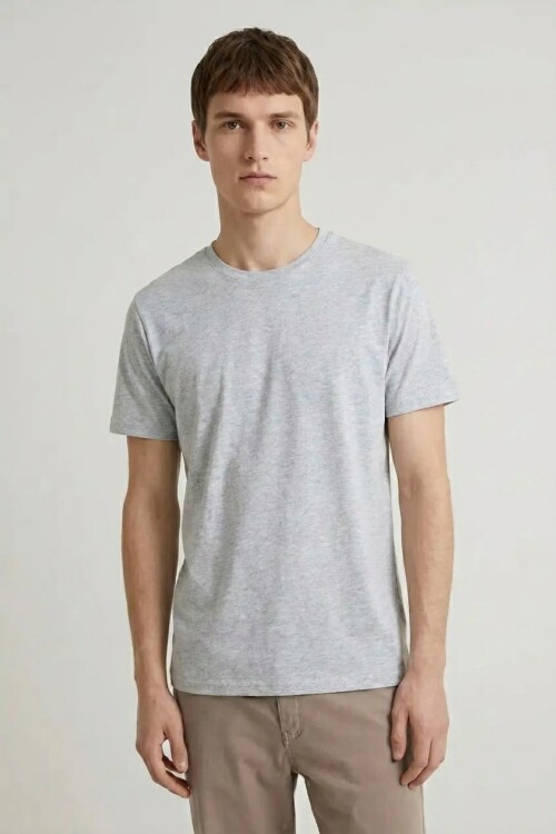 Remera cuello redondo ICONIC 150 GRIS MELANGE