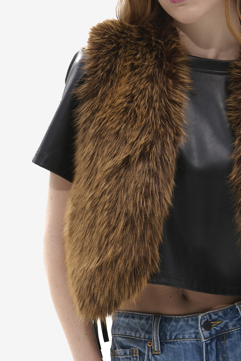 CHALECO FUR DEDRA Marron