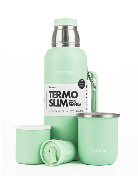 Kit Termo 750ML Con Base De Silicona + Mate Sicilia Verde Agua