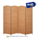 Biombo Separador Ambiente 4 Hojas Madera Moderno Natural Marrón