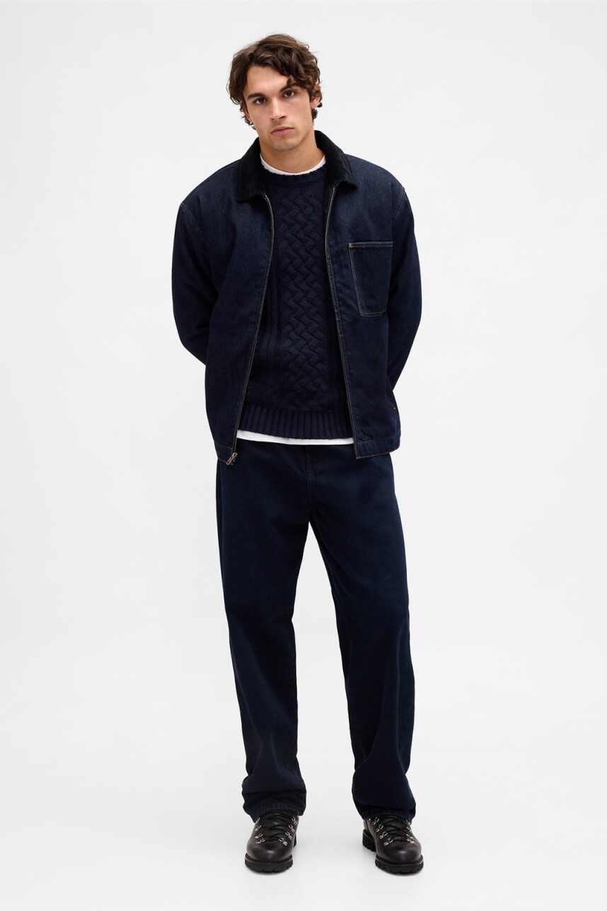 Buzo Cable Heavy Hombre New Navy