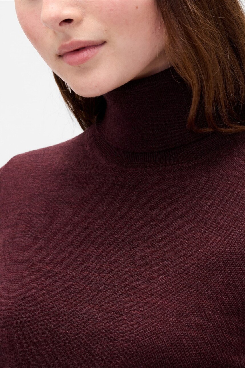 Buzo Polera Merino Mujer Tuscan Red