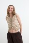 Chaleco crochet calado floral BEIGE