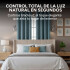 Cortina Blackout 100% Engomada Termica Set 2 Paños Tipo Lino Color Azul Piedra