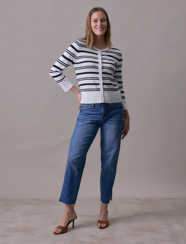 Cardigan Lineas BLANCO/NEGRO
