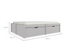 Cama Madera Maciza Con Cajones - 2 plazas - Linea beauty Gris