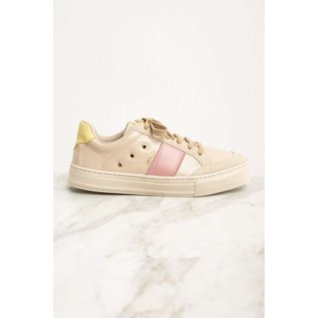 Zapatiila Cuero Combinada Nacar