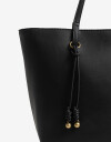 Shopper Shopper Doble Asa Con Charm - Negro