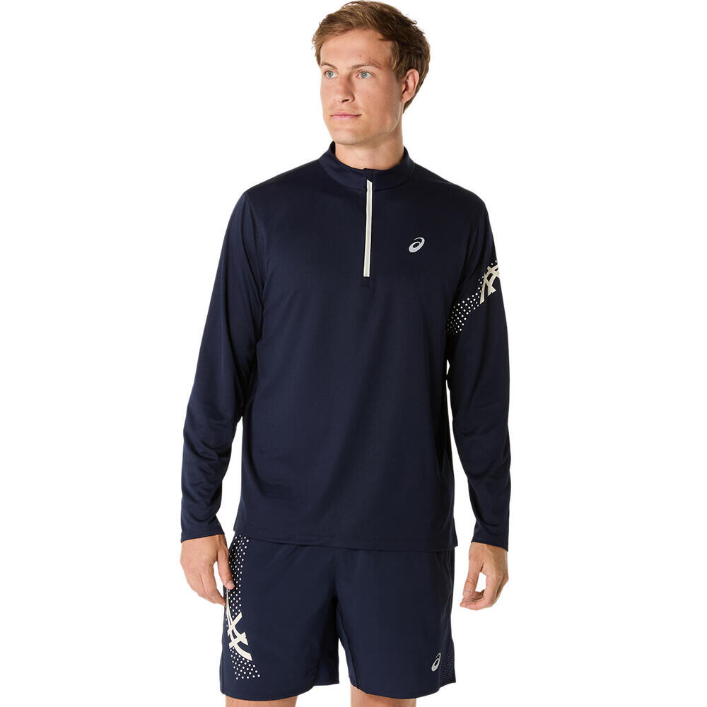 Casaca Running Icon Ls 1/2 Zip Hombre Midnight
