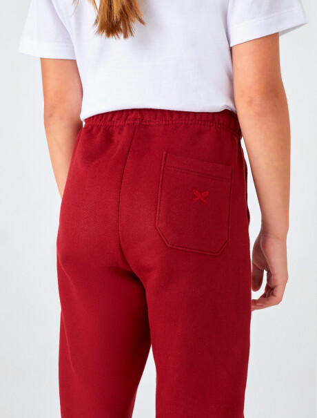 PANTALÓN DEPORTIVO INFANTIL UNISSEX CON FELPA ROJO