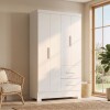Ropero Primordial Max 4 Puertas 2 Cajones Blanco
