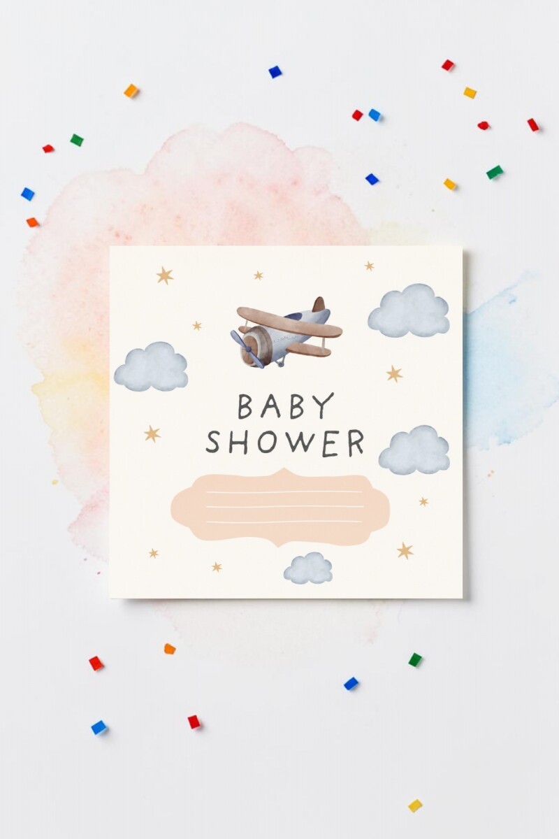 Tarjeta 10x10 baby shower - DISEÑO 3 