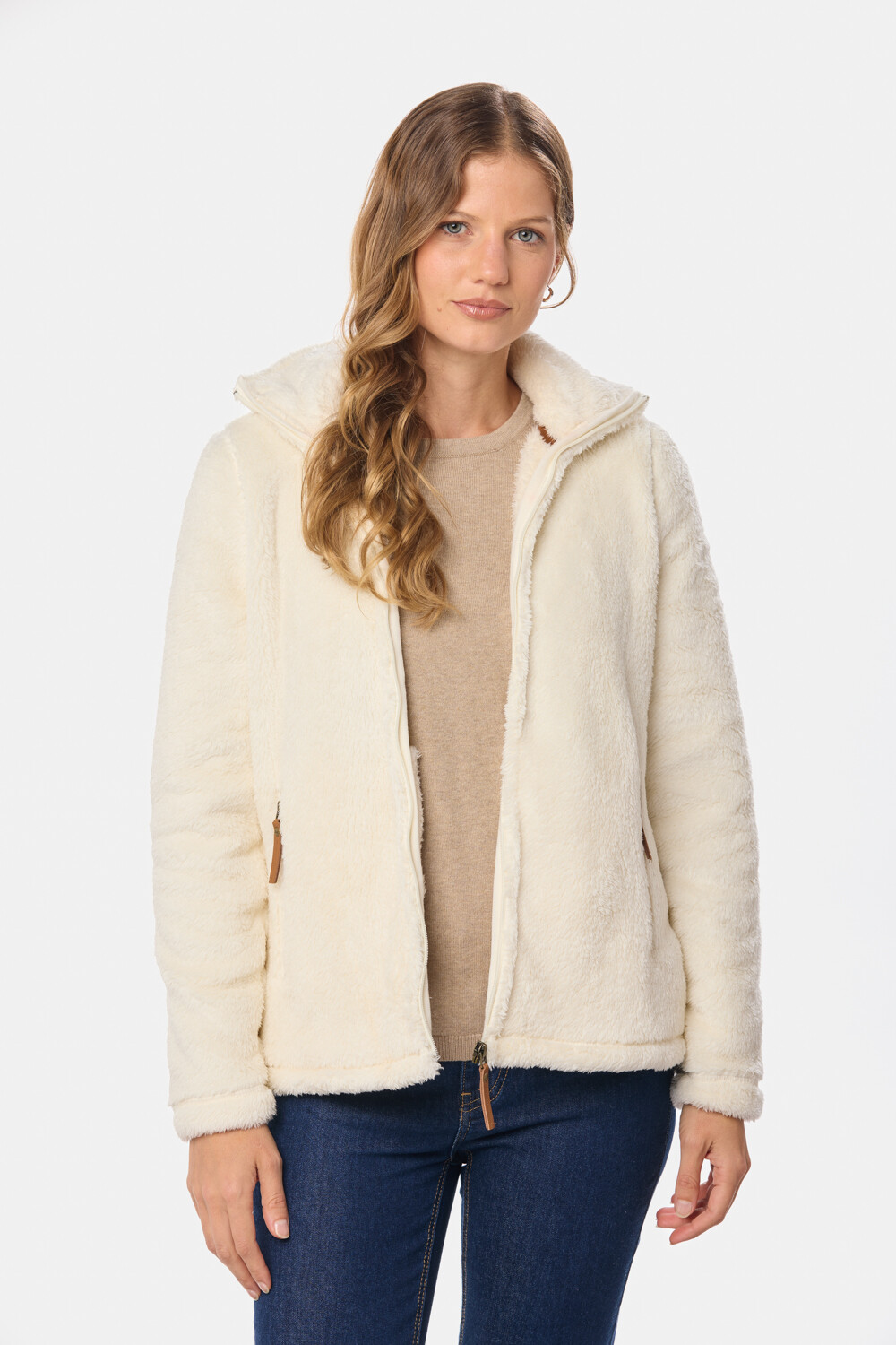 CAMPERA TEJIDA DE SHERPA Beige