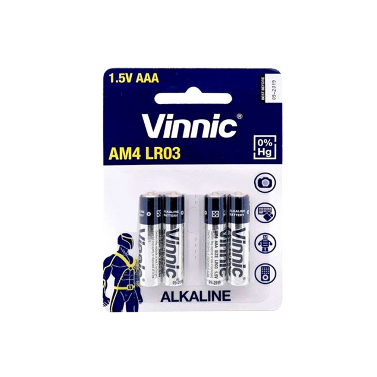 Pilas Alcalinas Vinnic Triple A AAA X4 Batería Calidad — Atrix