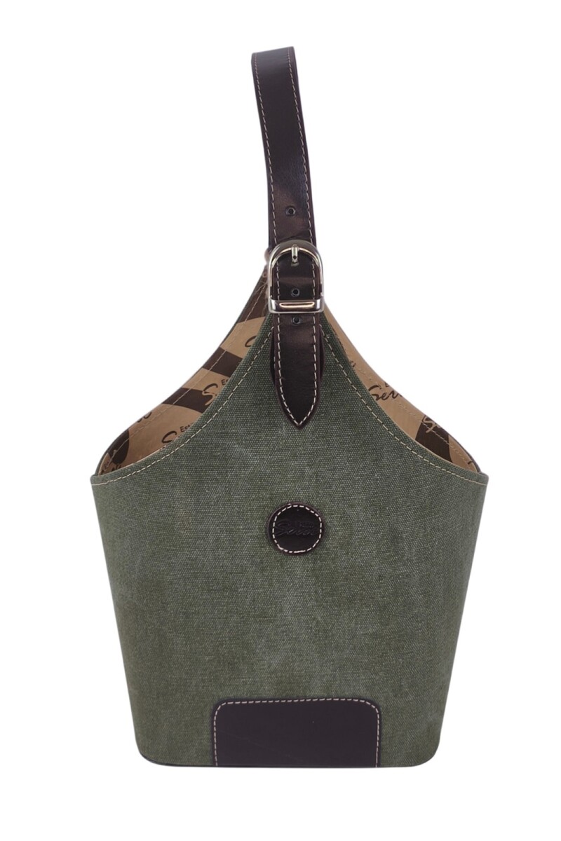 Matera canasto en lona Verde