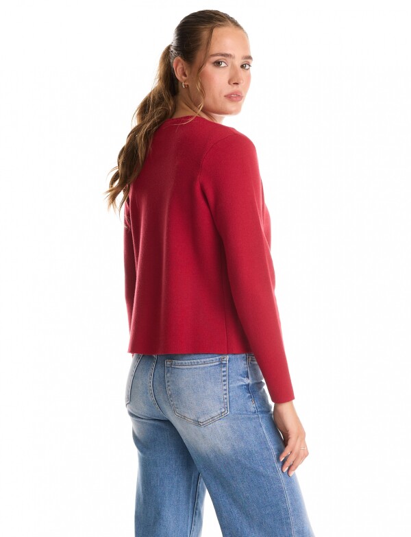 Cardigan Boton ROJO