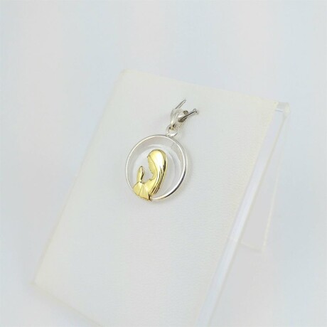 Medalla religiosa de plata 925 Virgen Niña cristal, detalles de double en oro 18Ktes, diámetro 17mm. Medalla religiosa de plata 925 Virgen Niña cristal, detalles de double en oro 18Ktes, diámetro 17mm.