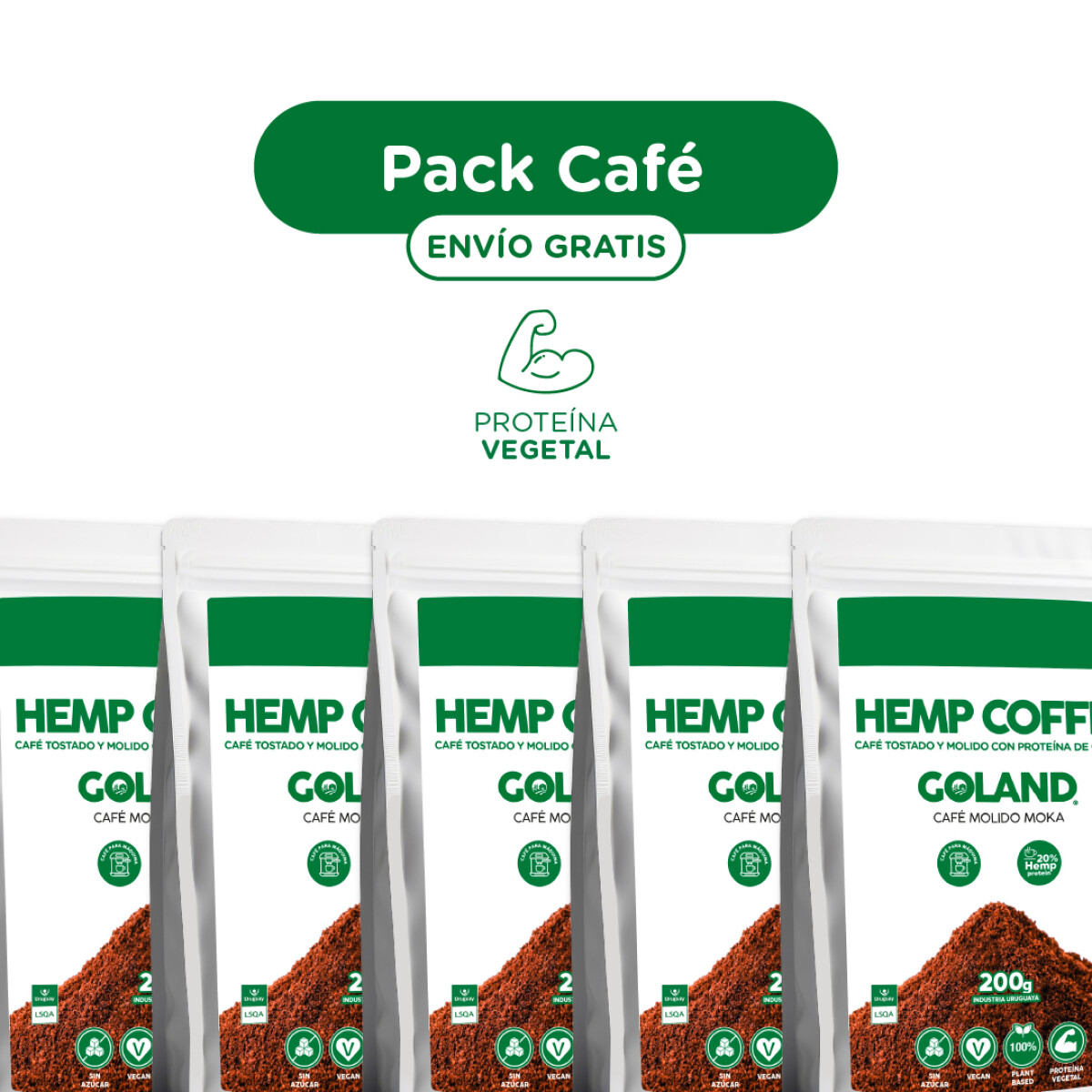 PACK HEMP COFFEE | 5 Hemp Coffee 200G | ENVÍO GRATIS 