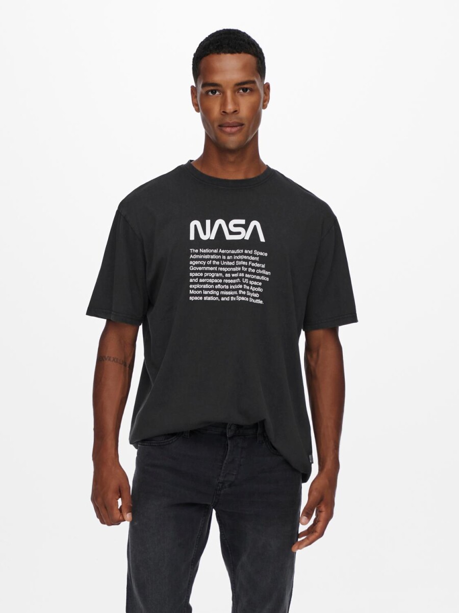 Camiseta Estampada Nasa - Black 