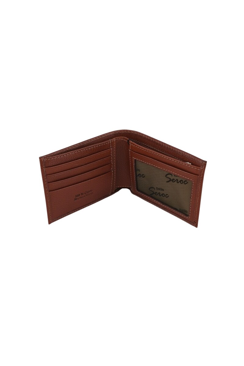 billetera de cuero grande Marron