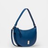 Cartera al Hombro Lua En Cuero Graneado Azul