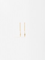 Pendientes Largos Rayo - Plata De Ley 925 dorado