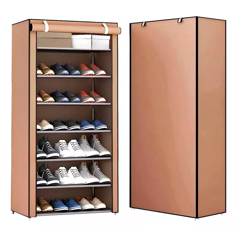 Zapatera de tela MARRON CLARO