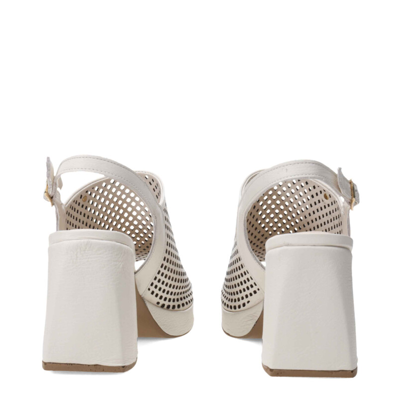 Sandalias de Mujer Bottero Calada con Taco y Plataforma Blanco
