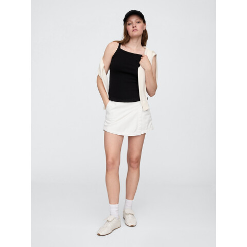 V-DENIM MINI SKORT WHITE WASH INDIGO