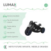Moto futuro a batería infantil Lumax Grande con luces y musica Negro