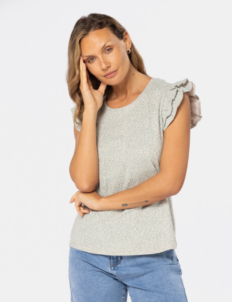 REMERA ESTAMPADA Beige