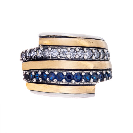 Anillo de plata 925 y double con circonias Anillo de plata 925 y double con circonias