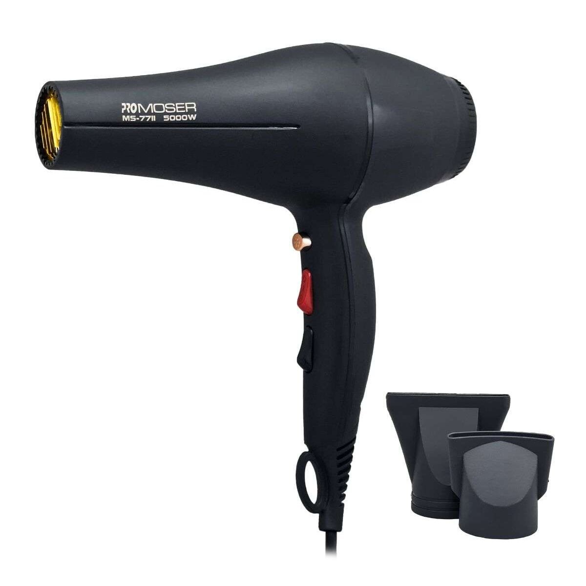 Secador De Pelo Pro Moser 5000W 2 Velocidades 3 Temperaturas - Variante Color Negro 
