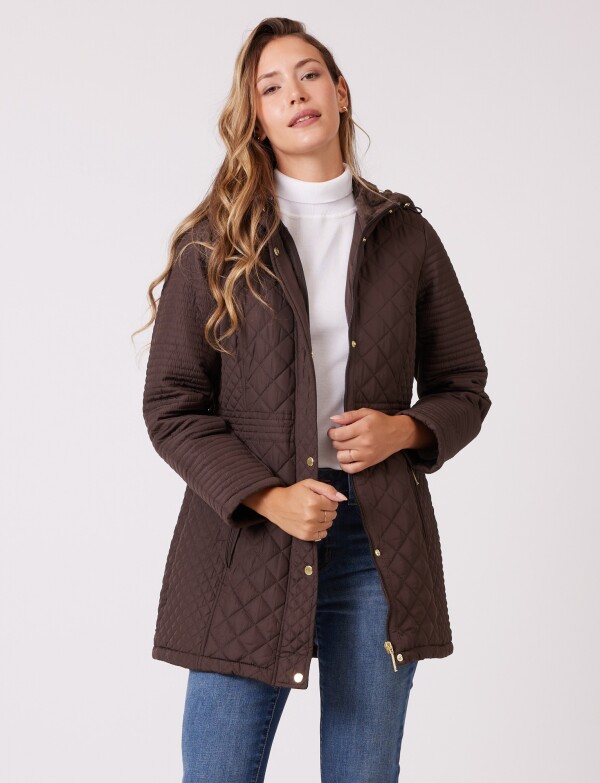 Campera Matelassé & Capucha MARRON