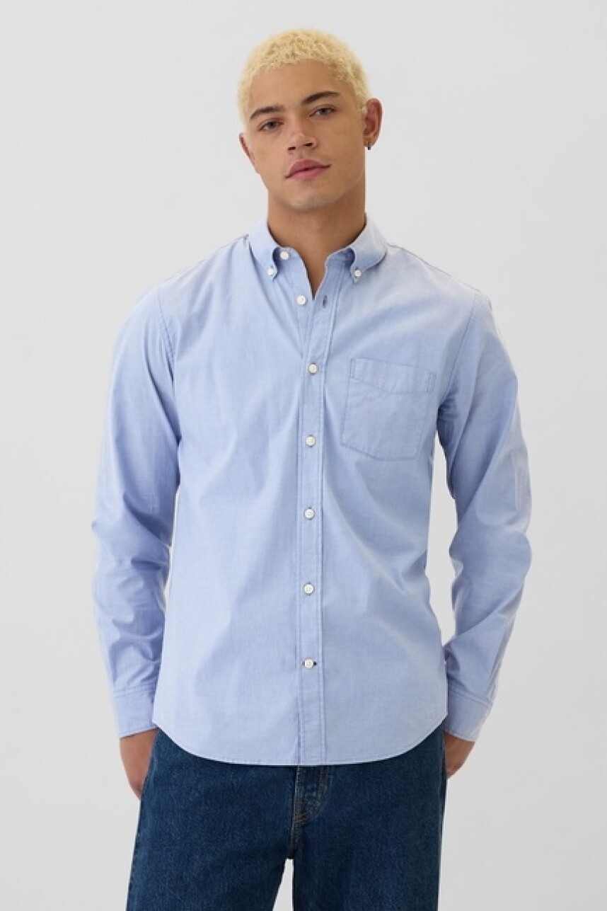 Camisa Hombre Standard Stretch Poplin Light Blue