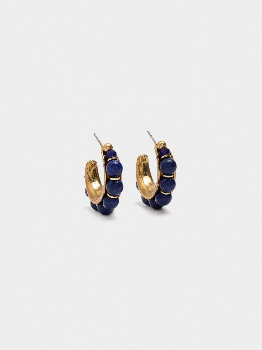Aros Con Piedras azul