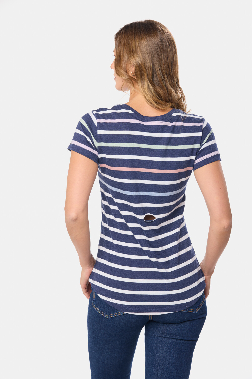 REMERA RAYADA Azul