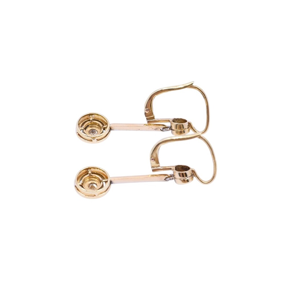 Caravanas antiguas oro 18 k con brillantes y diamantes Caravanas antiguas oro 18 k con brillantes y diamantes