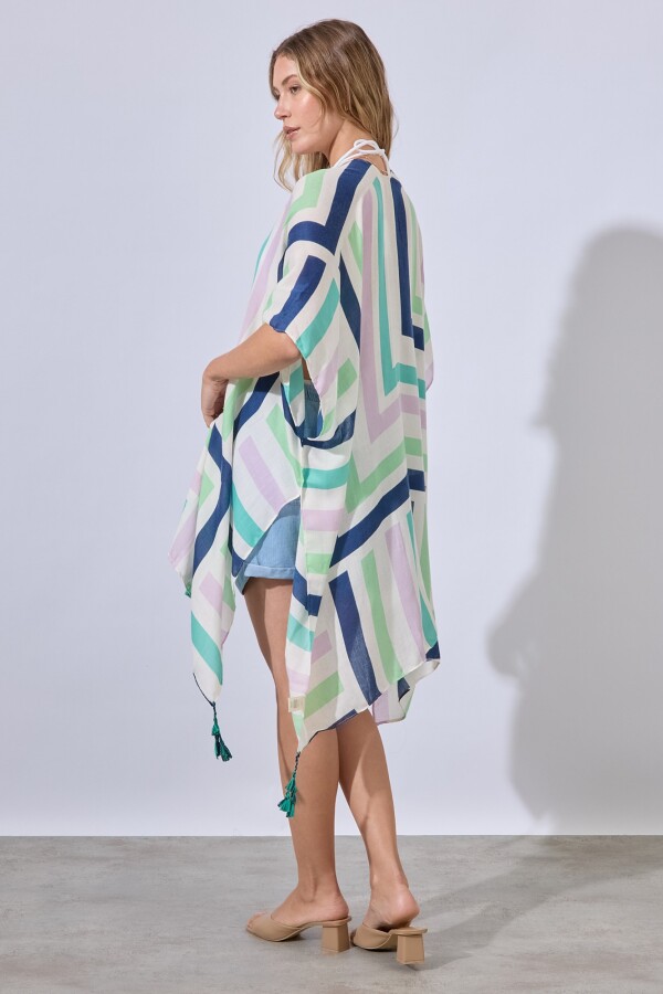 Kimono Lineas MULTI/AZUL