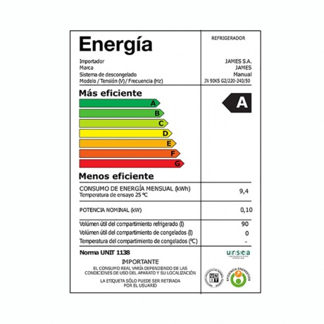 Frigobar JAMES JN-90 KS G2 Frío Húmedo Capacidad 90L - Silver Frigobar JAMES JN-90 KS G2 Frío Húmedo Capacidad 90L - Silver