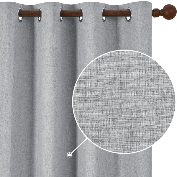 Cortina 100% Blackout 2Paños 140x220 Textura Lino Doble Faz Variante Color Gris Claro